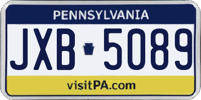 PA license plate JXB5089