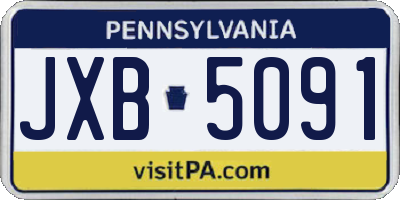 PA license plate JXB5091