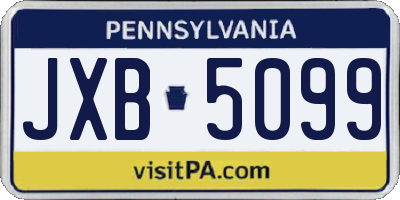 PA license plate JXB5099