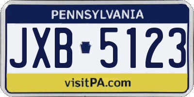 PA license plate JXB5123