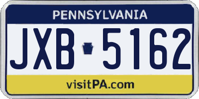 PA license plate JXB5162