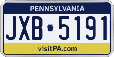 PA license plate JXB5191