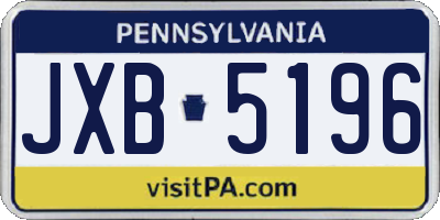 PA license plate JXB5196