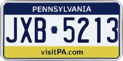 PA license plate JXB5213