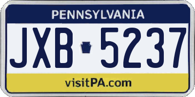 PA license plate JXB5237