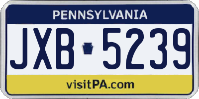 PA license plate JXB5239