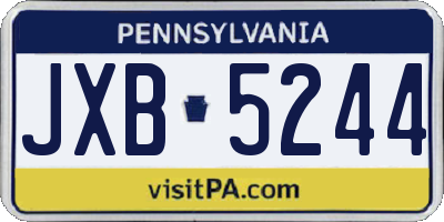 PA license plate JXB5244