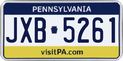PA license plate JXB5261