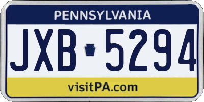PA license plate JXB5294