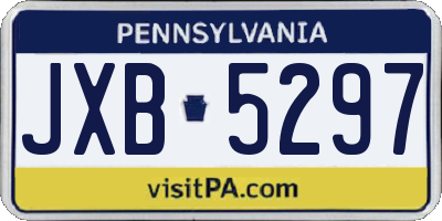 PA license plate JXB5297