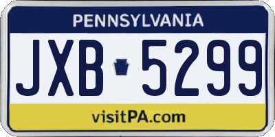 PA license plate JXB5299