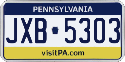 PA license plate JXB5303