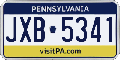 PA license plate JXB5341