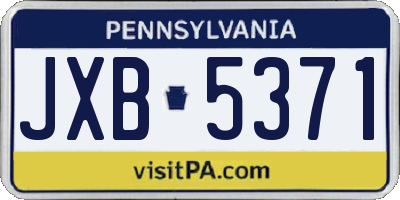 PA license plate JXB5371