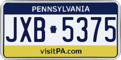 PA license plate JXB5375