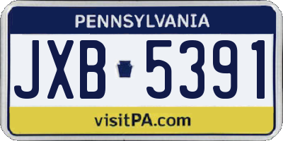 PA license plate JXB5391