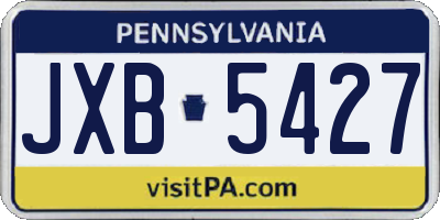 PA license plate JXB5427