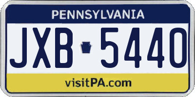 PA license plate JXB5440
