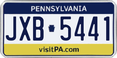 PA license plate JXB5441