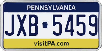 PA license plate JXB5459