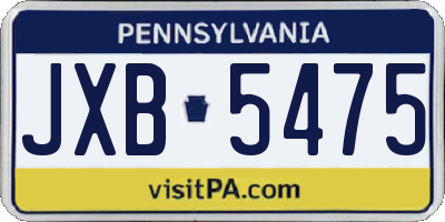 PA license plate JXB5475