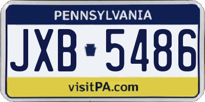PA license plate JXB5486