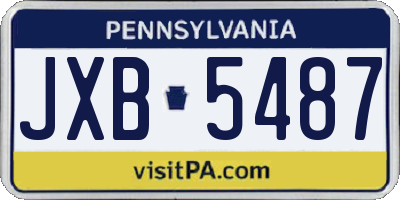 PA license plate JXB5487