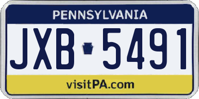 PA license plate JXB5491