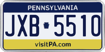 PA license plate JXB5510