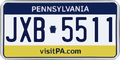 PA license plate JXB5511