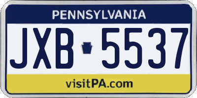 PA license plate JXB5537