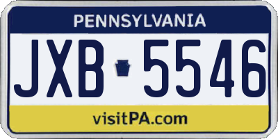 PA license plate JXB5546