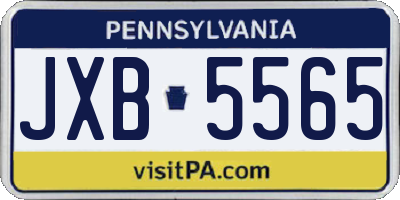PA license plate JXB5565