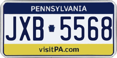 PA license plate JXB5568