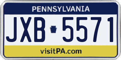 PA license plate JXB5571