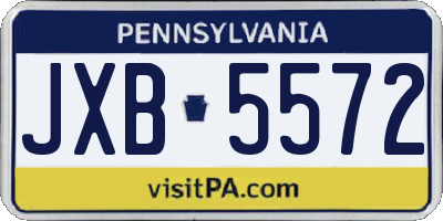 PA license plate JXB5572
