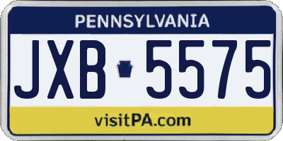 PA license plate JXB5575
