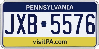 PA license plate JXB5576