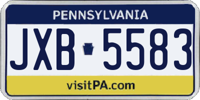 PA license plate JXB5583