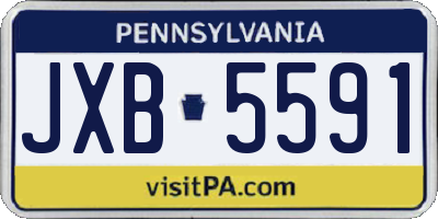 PA license plate JXB5591