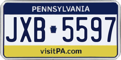 PA license plate JXB5597
