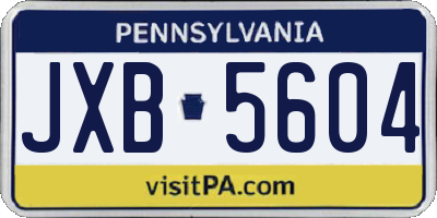 PA license plate JXB5604