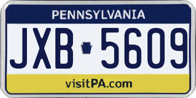 PA license plate JXB5609