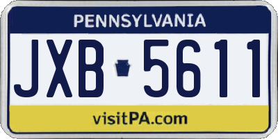 PA license plate JXB5611