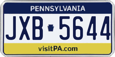 PA license plate JXB5644
