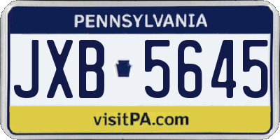 PA license plate JXB5645