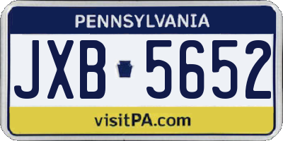 PA license plate JXB5652