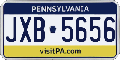 PA license plate JXB5656