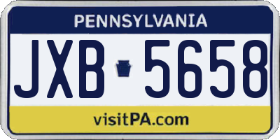 PA license plate JXB5658