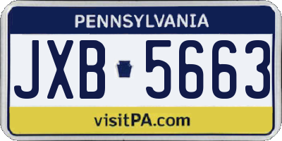 PA license plate JXB5663